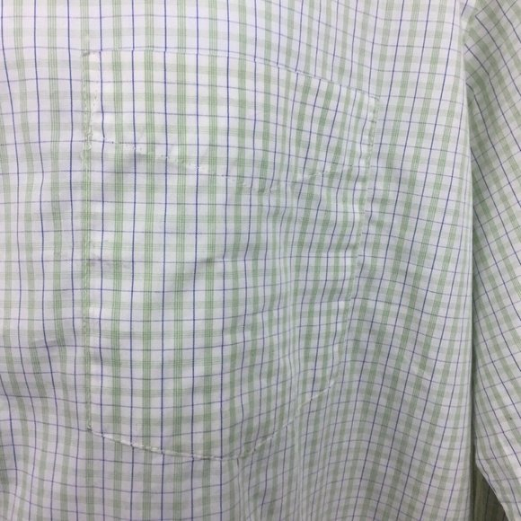 Men's Steve and Barry's Long Sleeve Green Check Button Down Shirt XL 17-17.5 - Picture 6 of 8